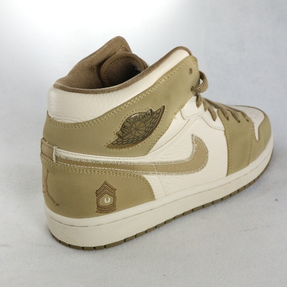 Air Jordan 1 Retro Armed Forces Military Pearl White Hay Walnut - Nike Air Jordan 1 Retro Armed 